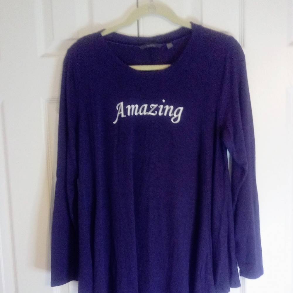 AnyBody Blue Long Sleeve Tee